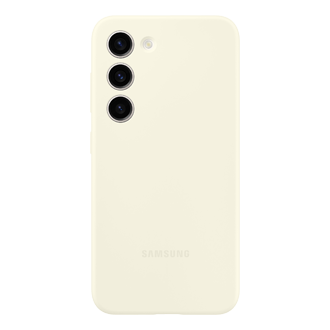  Чехол-накладка Silicone Case для Galaxy S23 бежевый хлопок фото спереди