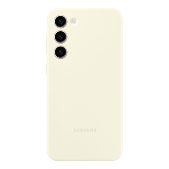  Чехол-накладка Silicone Case для Galaxy S23+ бежевый хлопок фото спереди