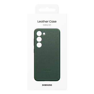 Чехол-накладка Leather Case для Galaxy S23 зеленый фото в упаковке