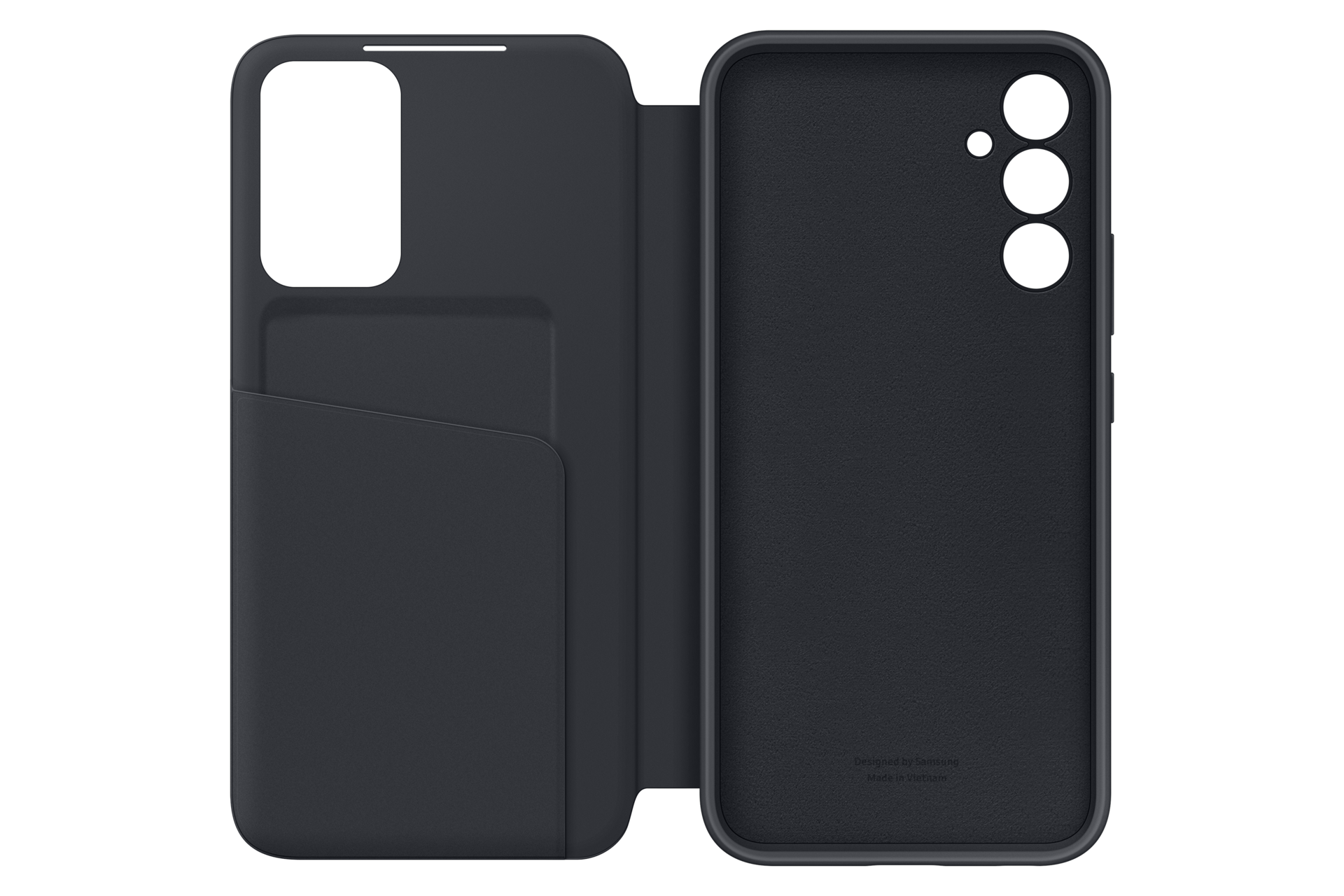 Чехол Smart View Wallet Case A34 5G EF-ZA346CBEGRU чёрный фото спереди внутри в развороте