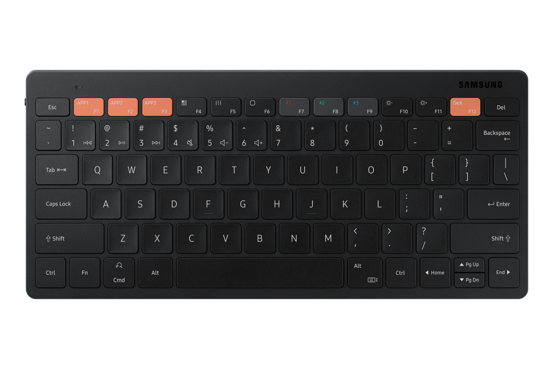 Беспроводная клавиатура для планшетов и телефонов Samsung Trio 500 черного цвета, вид спереди