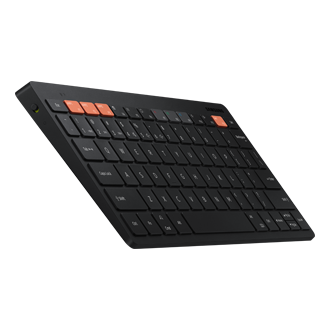 Беспроводная клавиатура для планшетов и телефонов Samsung Trio 500 черного цвета, в перспективе слева