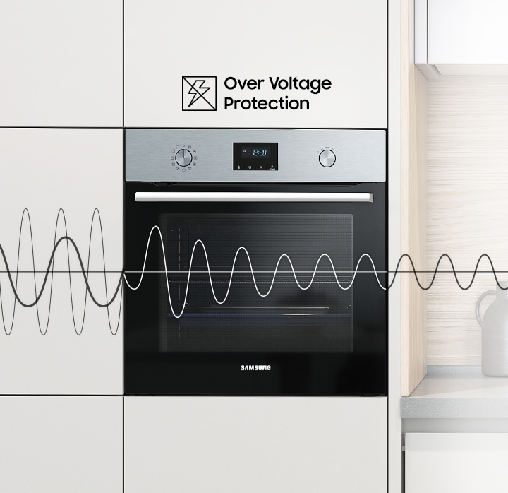 Illustrates how the oven's Over Voltage Protection stabilizes fluctuations in the electricity supply.