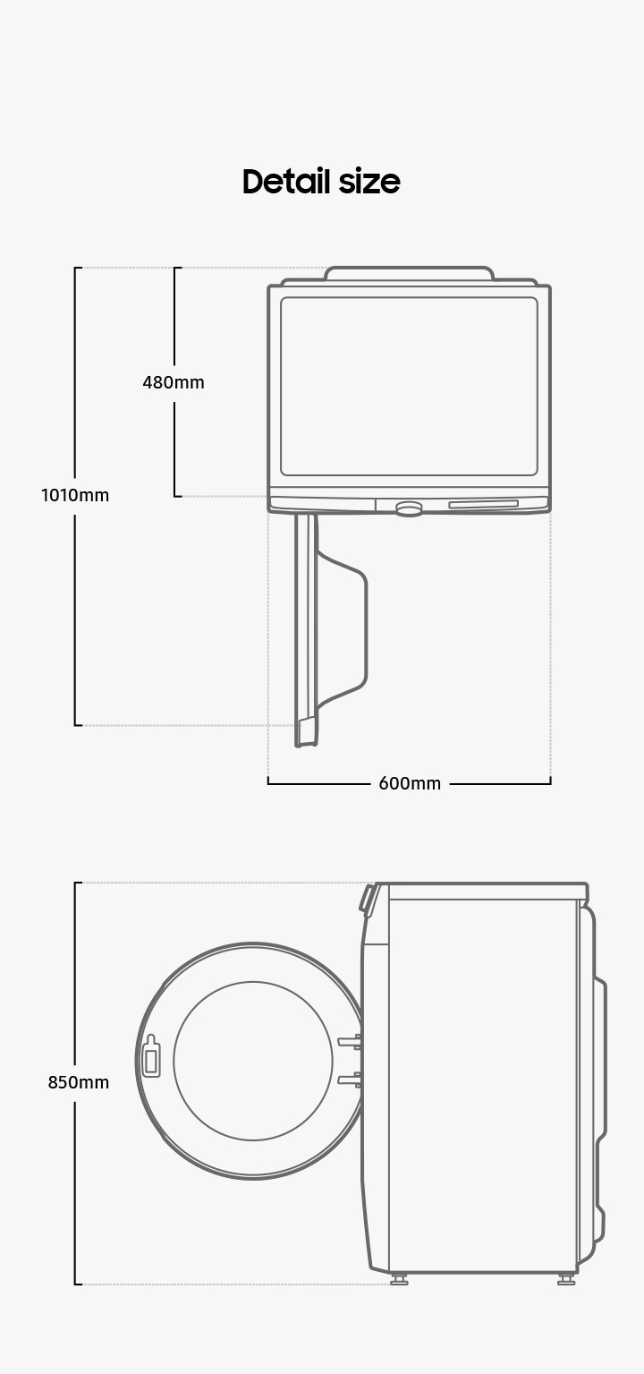 Стиральная машина с сушкой WD7400A c Eco Bubble™, 9/5 кг black | Samsung  РОССИЯ