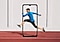 Контур дисплея Galaxy A04s установлен в портретном режиме над беговой дорожкой на спортивной площадке. На экране бегущий человек, шагающий в воздух с вытянутыми руками и ногами за пределы кадра.