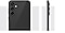 Два устройства Galaxy S23 FE в цвете графит. Один стоит вертикально и показан с тыльной стороны. Другой смартфон показан сбоку, чтобы продемонстрировать дизайн камеры.
