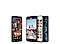 Четыре устройства Galaxy S23 FE стоят вертикально экраном, обращенным к зрителю. На всех смартфонах включены экраны, на которых отображается либо видео, либо фотография, либо фотогалерея, либо воспроизводимая видеоигра. 