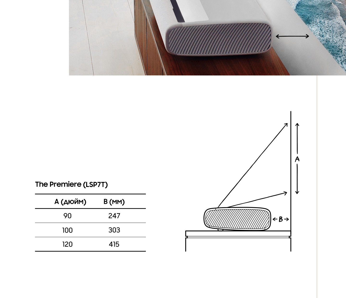 Лазерный проектор Samsung 4К The Premiere LSP7T белый – купить за 264990 ₽  | Online Samsung