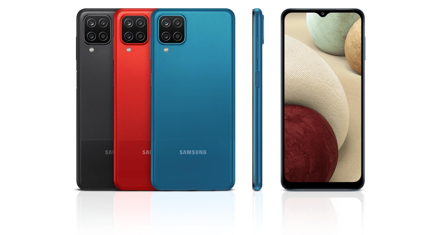 Classic back view of 4 devices in white, black, red, blue along with 1 side and 1 front view to highlight modern matte finish