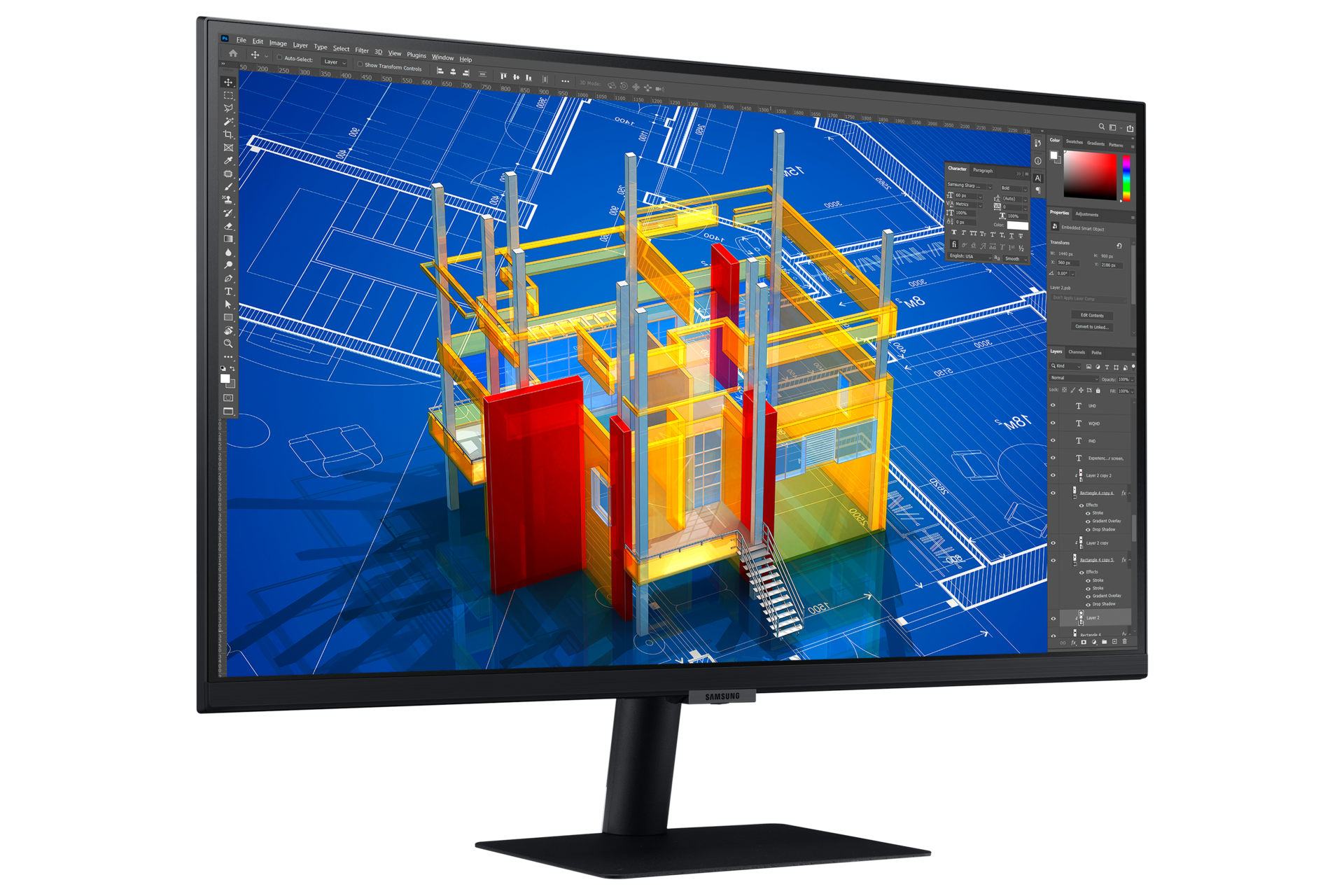 27″ ViewFinity S7 S70A UHD L-perspective2 Black 