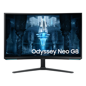 32 Игровой монитор Odyssey Neo G8 с разрешением 4K UHD, частотой обновления 240 Гц и технологией Quantum Mini LED, вид спереди
