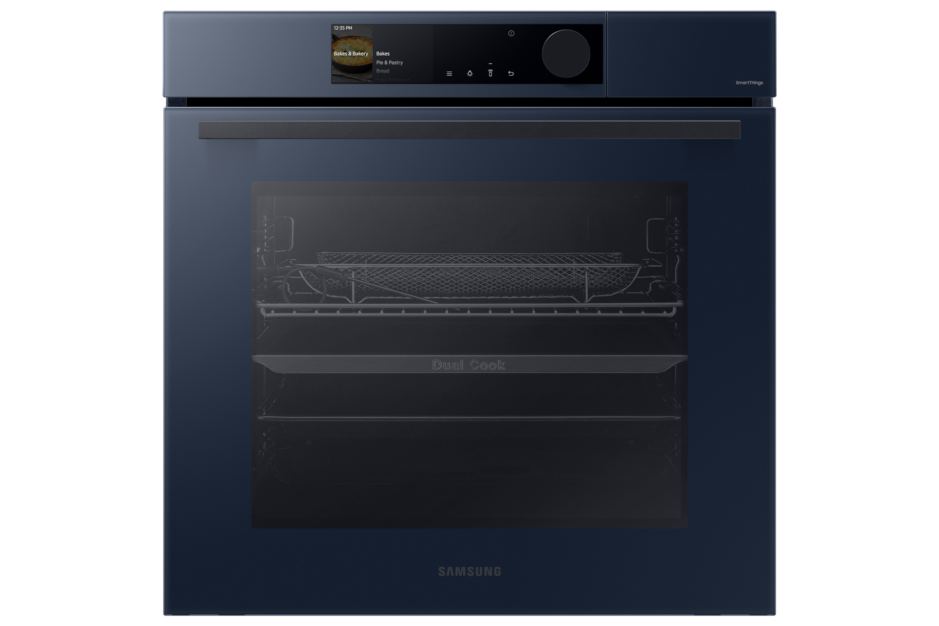 Bespoke, синий духовой шкаф NV7000B c Dual Cook Steam™, 76 л, вид спереди