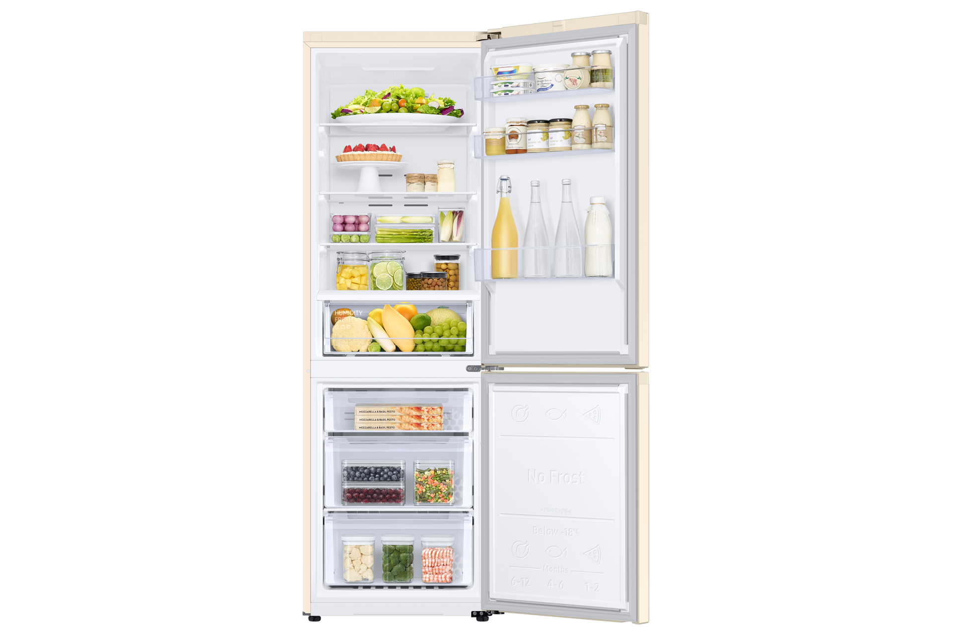 front-open-with-food Beige Wood