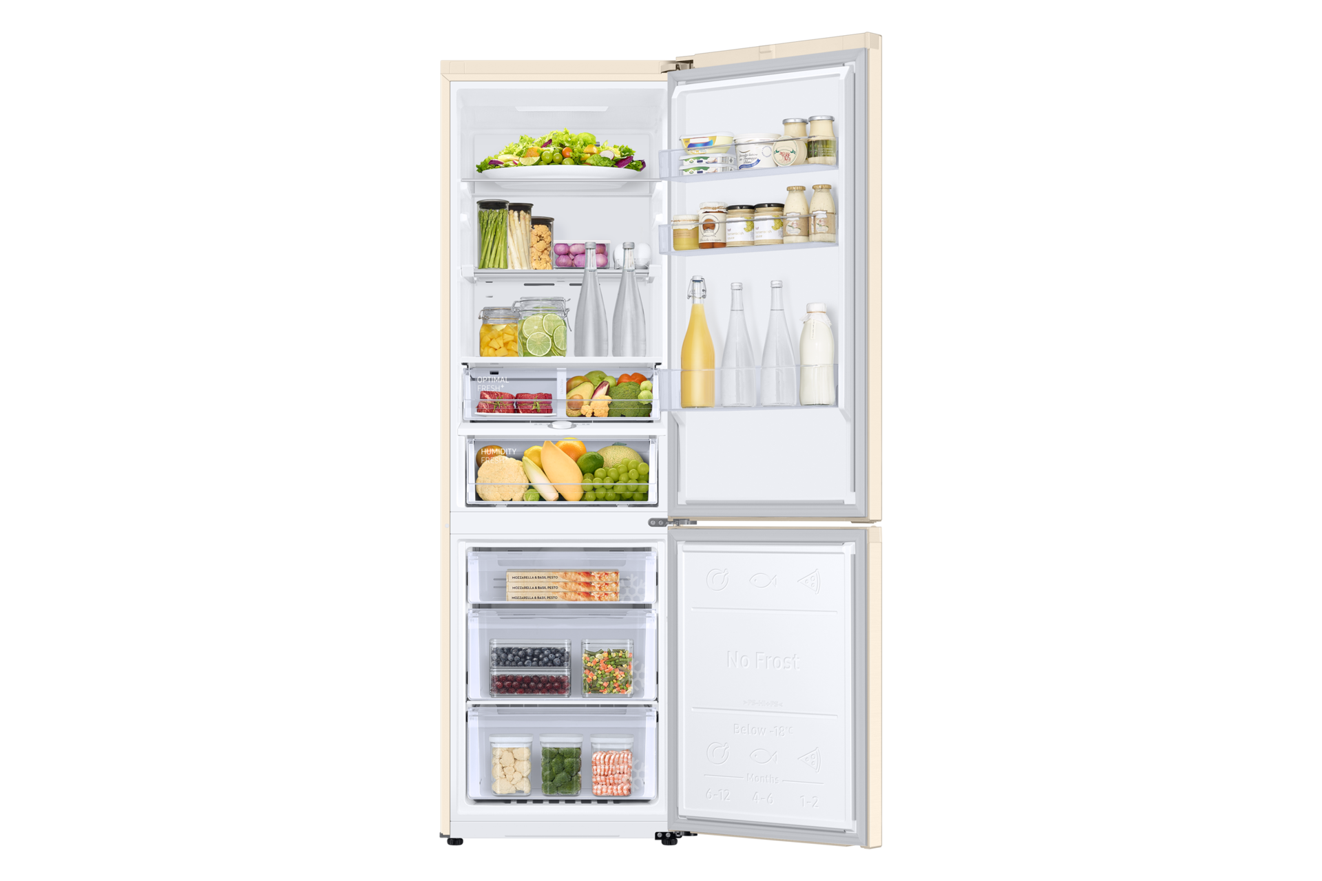 front-open-with-food Beige Wood