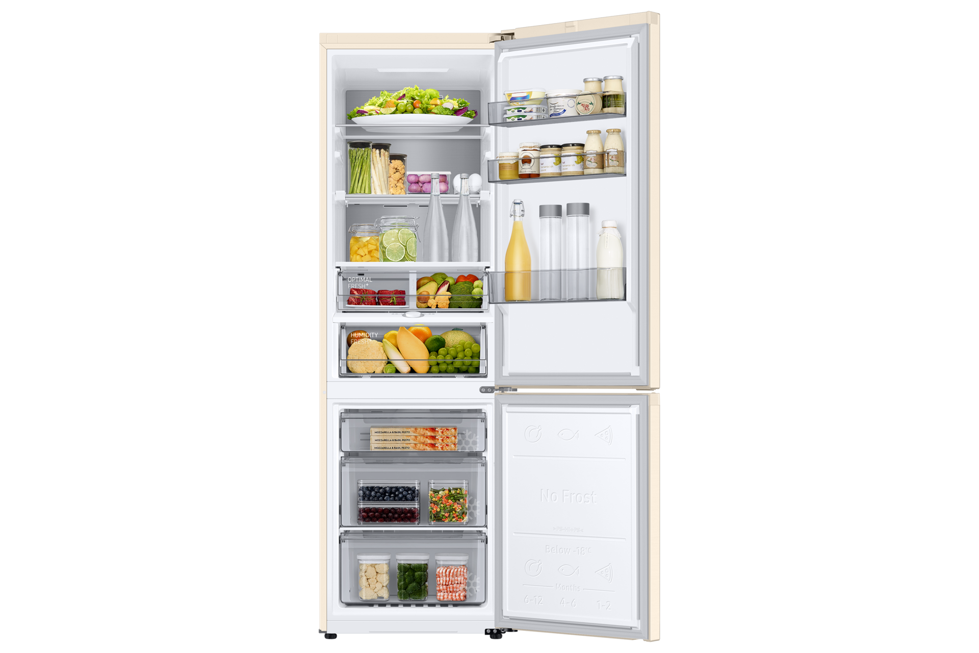 front-open-with-food Beige Wood