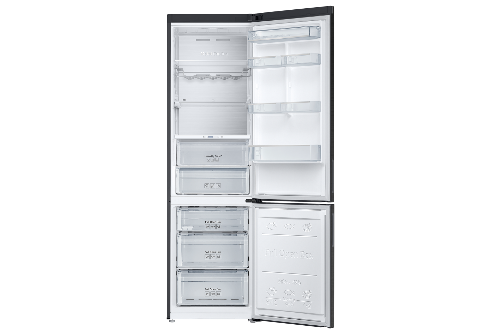 RB5000A Bottom Freezer Refrigerator with All-around Cooling and Humidity Fresh+_RB37A5411 Front-Open Black 