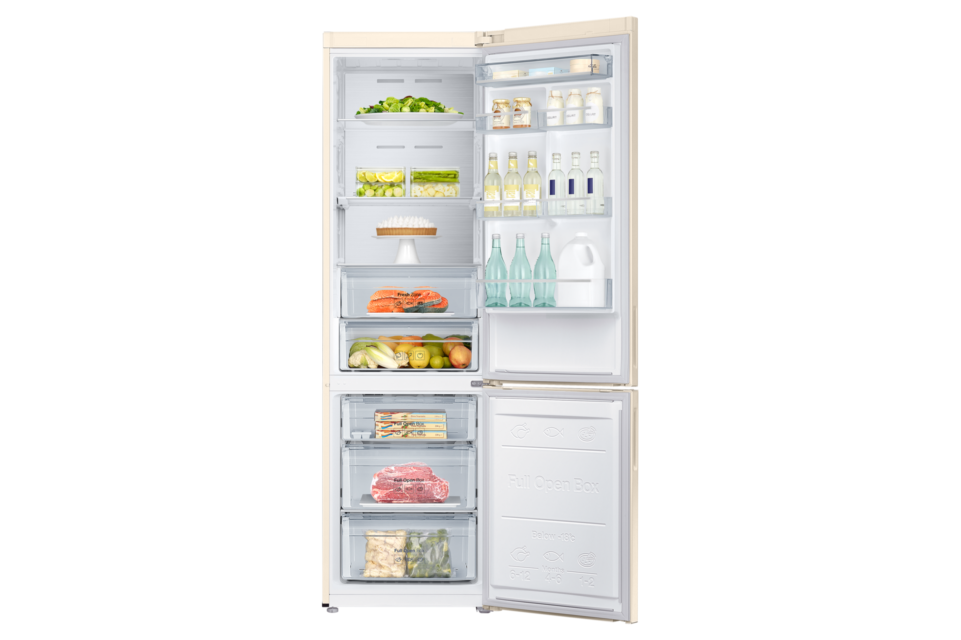 front-open-with-food Beige Wood