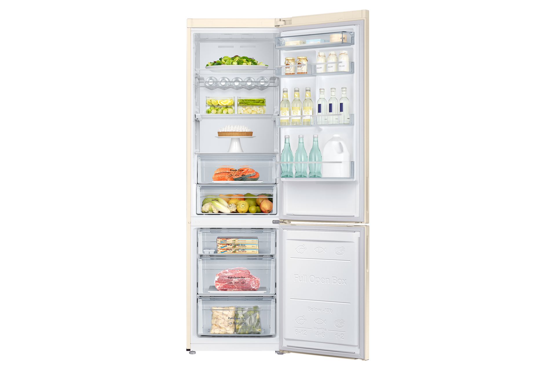 front-open-with-food Beige Wood