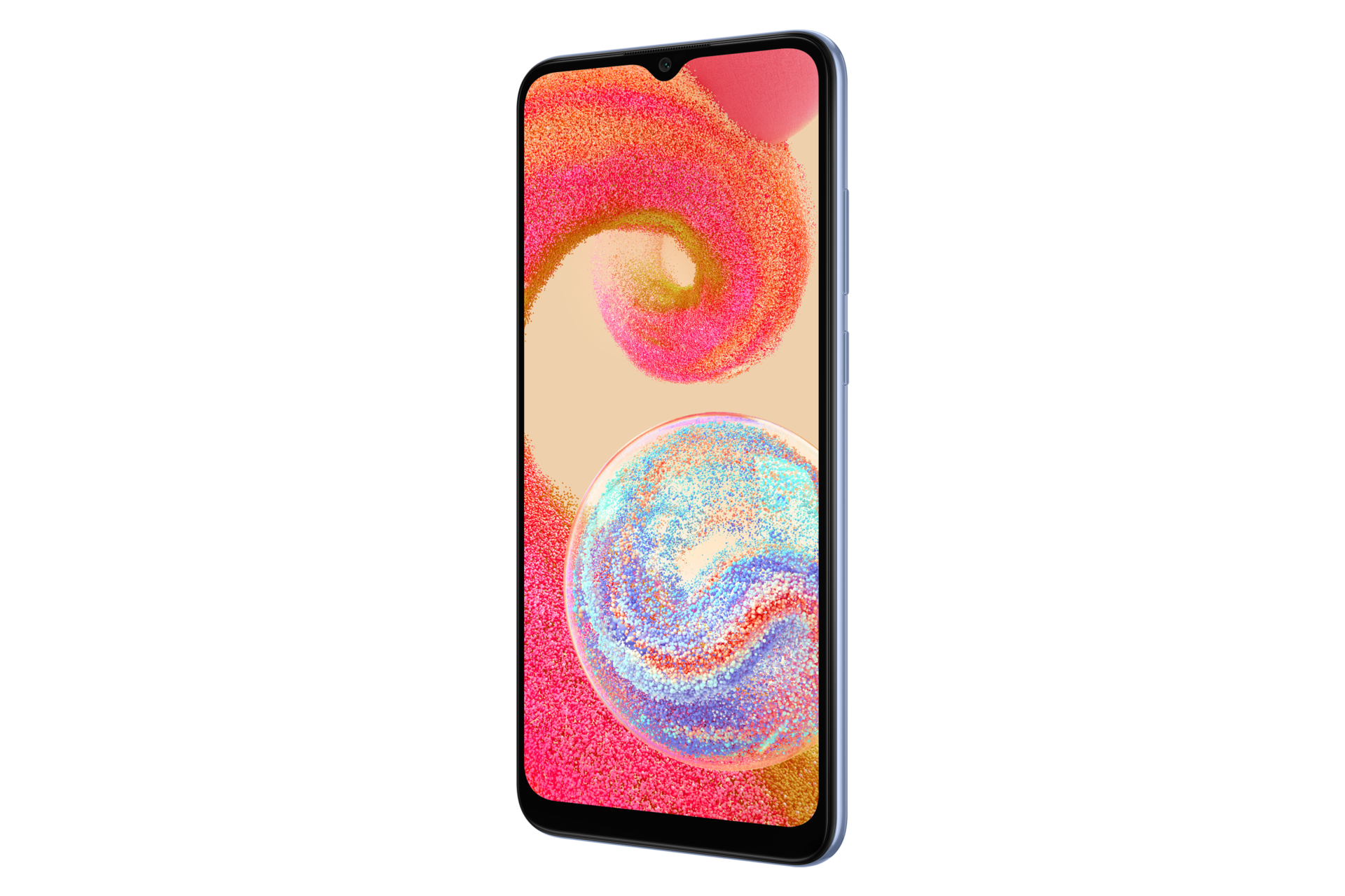 Смартфон Samsung Galaxy A04e SM-A042FLBHSER 64ГБ голубой фото спереди под углом справа