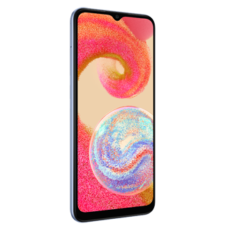 Смартфон Samsung Galaxy A04e SM-A042FLBHSER 64ГБ голубой фото спереди под углом слева