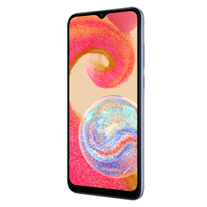 Смартфон Samsung Galaxy A04e SM-A042FLBHSER 64ГБ голубой фото спереди под углом справа