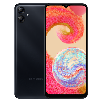Смартфон Samsung Galaxy A04e SM-A042FZKHSER 64 ГБ чёрнрый фото спереди