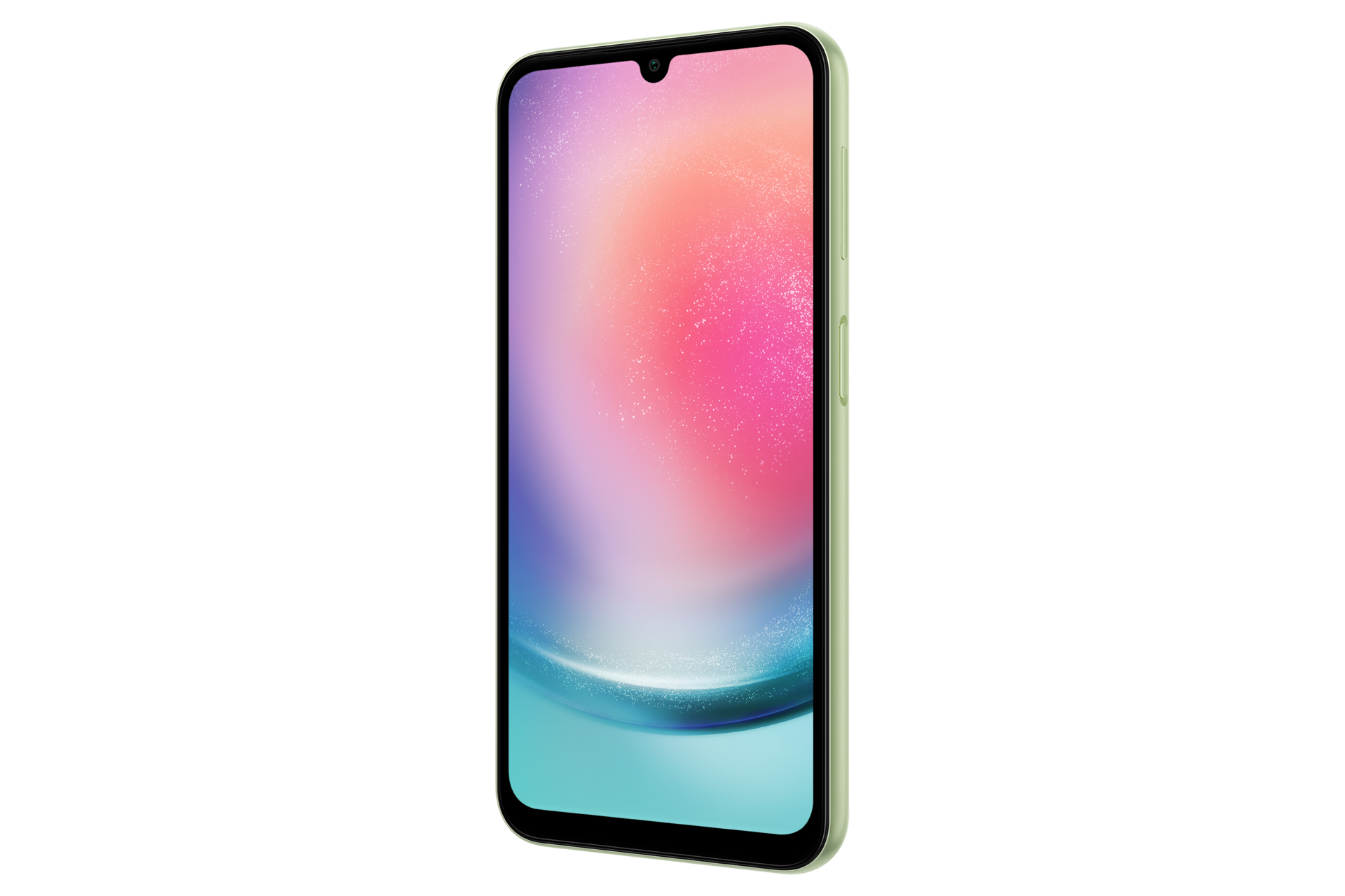 Смартфон Samsung Galaxy A24 SM-A245FLGUSER зеленый фото спереди под углом справа