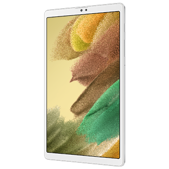 Планшет Samsung Galaxy Tab A7 Lite LTE SM-T225NZSASER серый фото вертикально под углом справа
