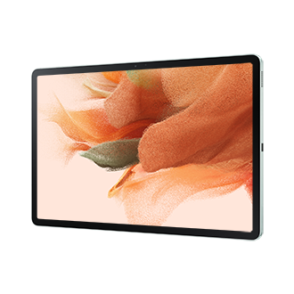 Планшет Samsung Galaxy Tab S7 FE WIFI SM-T733NLGASER зеленый фото горизонтально под углом справа