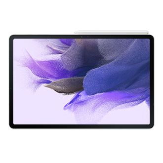 Планшет Samsung Galaxy Tab S7 FE WIFI SM-T733NZSESER серебряный фото с s-pen горизонтально спереди