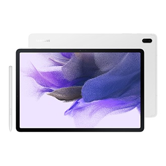 Планшет Samsung Galaxy Tab S7 FE WIFI SM-T733NZSESER серебряный фото горизонтально спереди и сзади