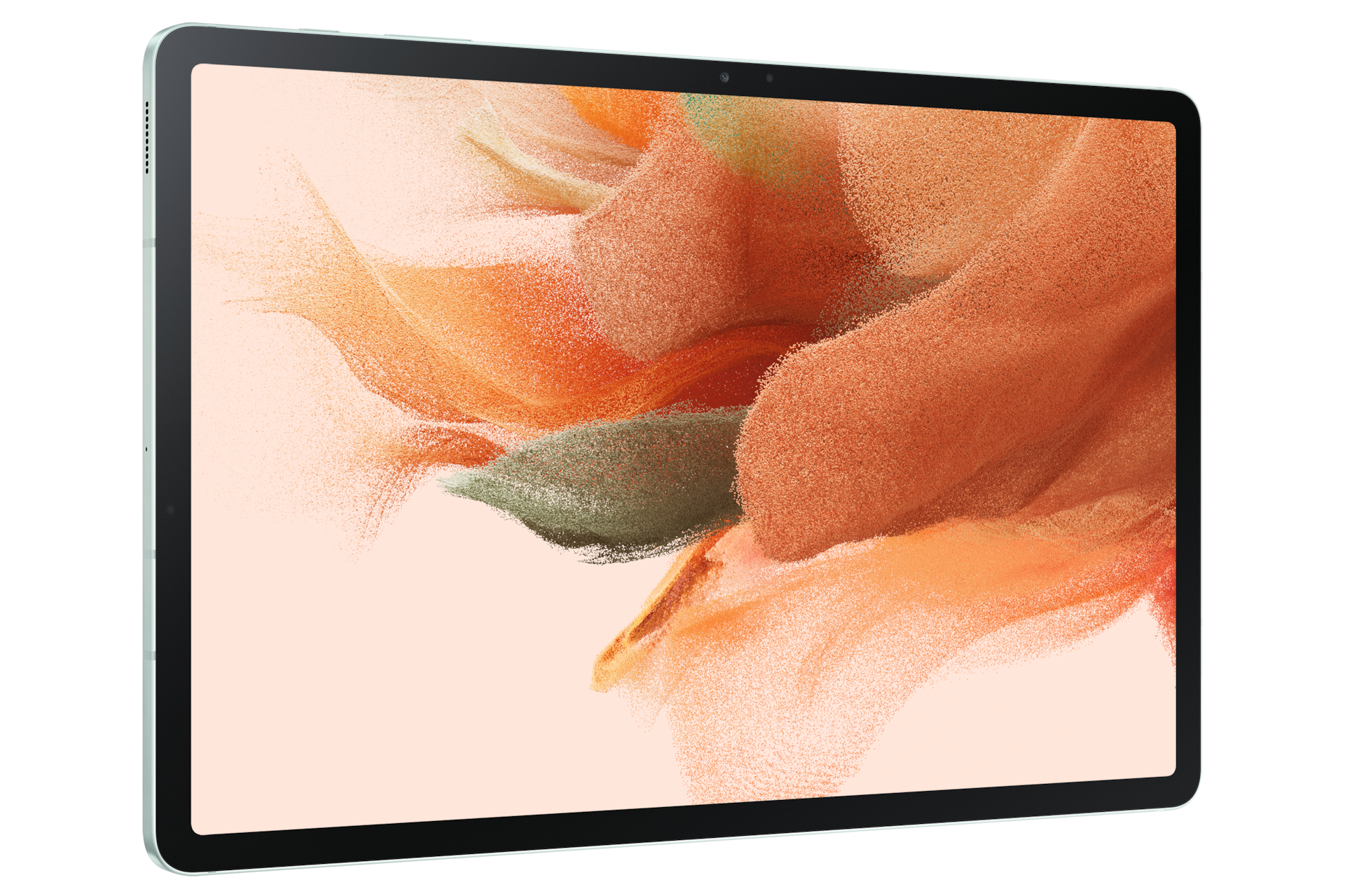 Планшет Samsung Galaxy Tab S7 FE LTE SM-T735NLGESER зеленый фото горизонтально под углом слева