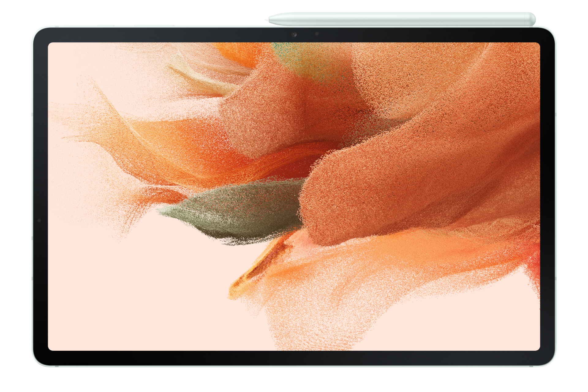 Планшет Samsung Galaxy Tab S7 FE LTE SM-T735NLGESER зеленый фото с s-pen горизонтально спереди 