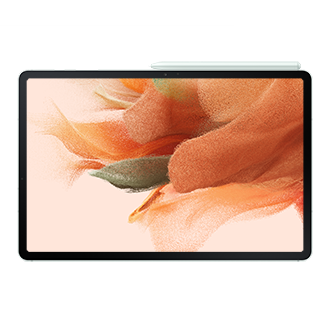 Планшет Samsung Galaxy Tab S7 FE LTE SM-T735NLGESER зеленый фото с s-pen горизонтально спереди 