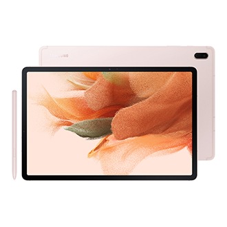 Планшет Samsung Galaxy Tab S7 FE LTE SM-T735NLIASER  розовый фото горизонтально спереди и сзади