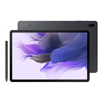 Планшет Samsung Galaxy Tab S7 FE LTE SM-T735NZKESER черный фото горизонтально спереди и сзади