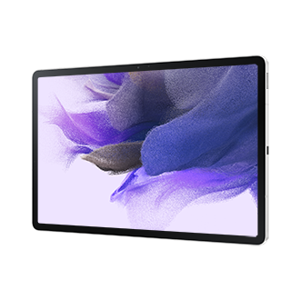 Планшет Samsung Galaxy Tab S7 FE LTE SSM-T735NZSASER серебряный фото горизонтально под углом справа