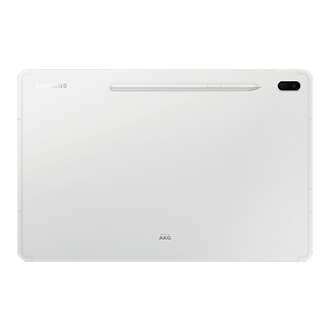 Планшет Samsung Galaxy Tab S7 FE LTE SSM-T735NZSASER серебряный фото с s-pen горизонтально сзади