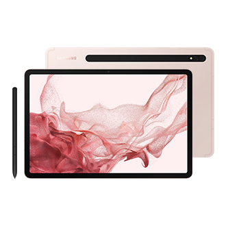 Планшет Samsung Galaxy Tab S8 Wi-Fi SM-X700NIDASER розовое золото фото горизонтально спереди и сзади