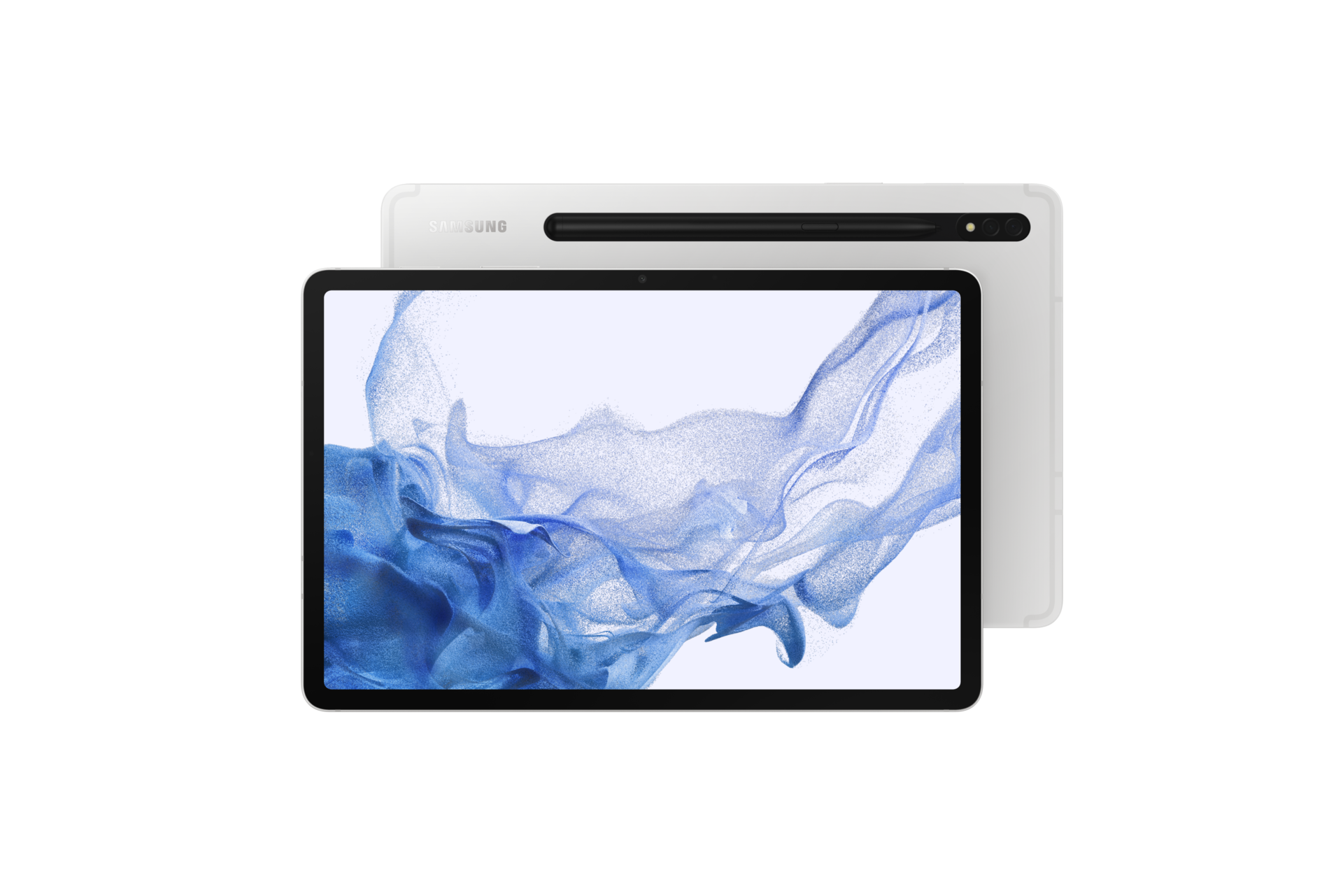 Планшет Samsung Galaxy Tab S8 Wi-Fi SM-X700NZSASER Серебро фото горизонтально спереди и сзади