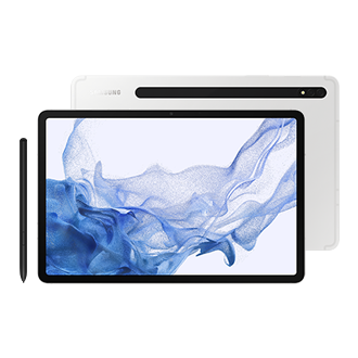 Планшет Samsung Galaxy Tab S8 Wi-Fi SM-X700NZSBSER Серебро фото горизонтально спереди и сзади