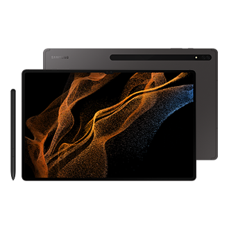 Планшет Samsung Galaxy Tab S8 Ultra Wi-Fi SM-X900NZAFSER Графит фото горизонтально спереди и сзади