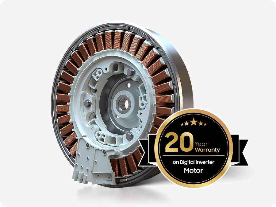 The washing machine has 20 year warranty on digital inverter motor.