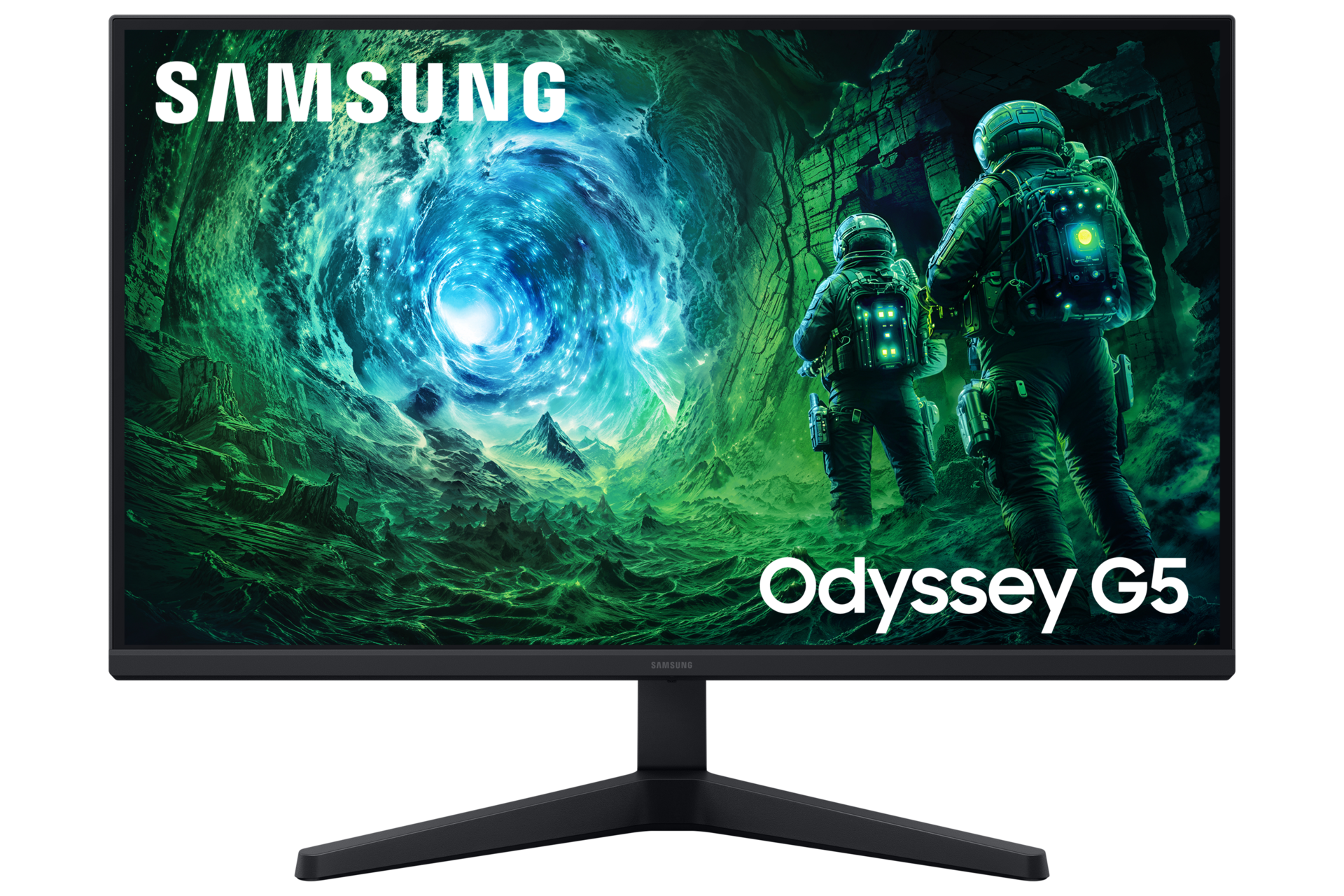 شاشة ألعاب Odyssey G5 مقاس 27 بوصة بدقة QHD طراز G53F بمعدل تحديث 200 هرتز - الواجهة الأمامية (2) - أسود 