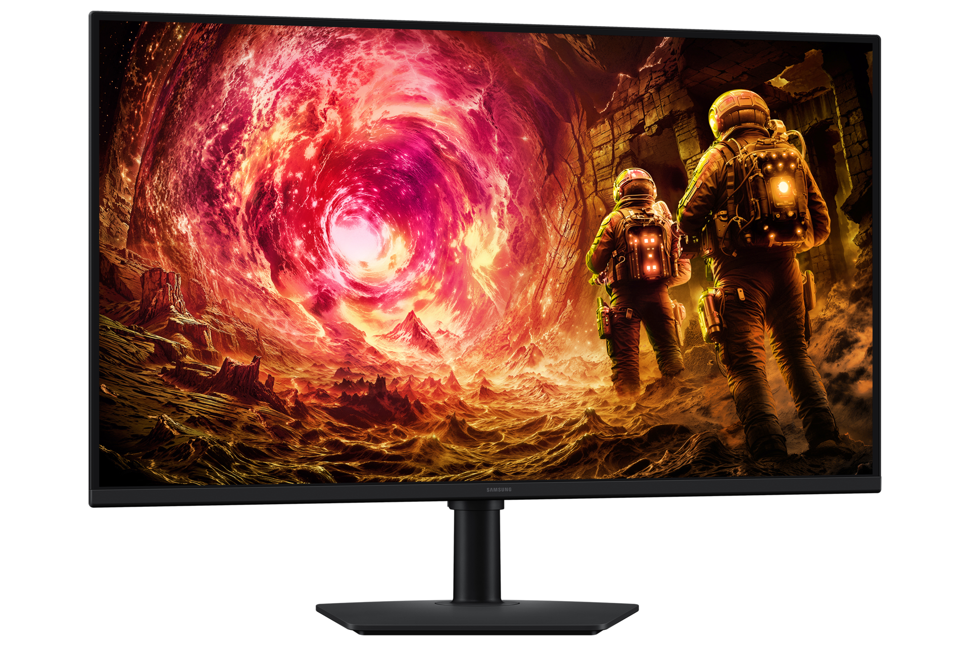 شاشة ألعاب Odyssey G5 مقاس 32 بوصة بدقة QHD طراز G50F بمعدل تحديث 180 هرتز - وضعية الاستدارة (2) - أسود 