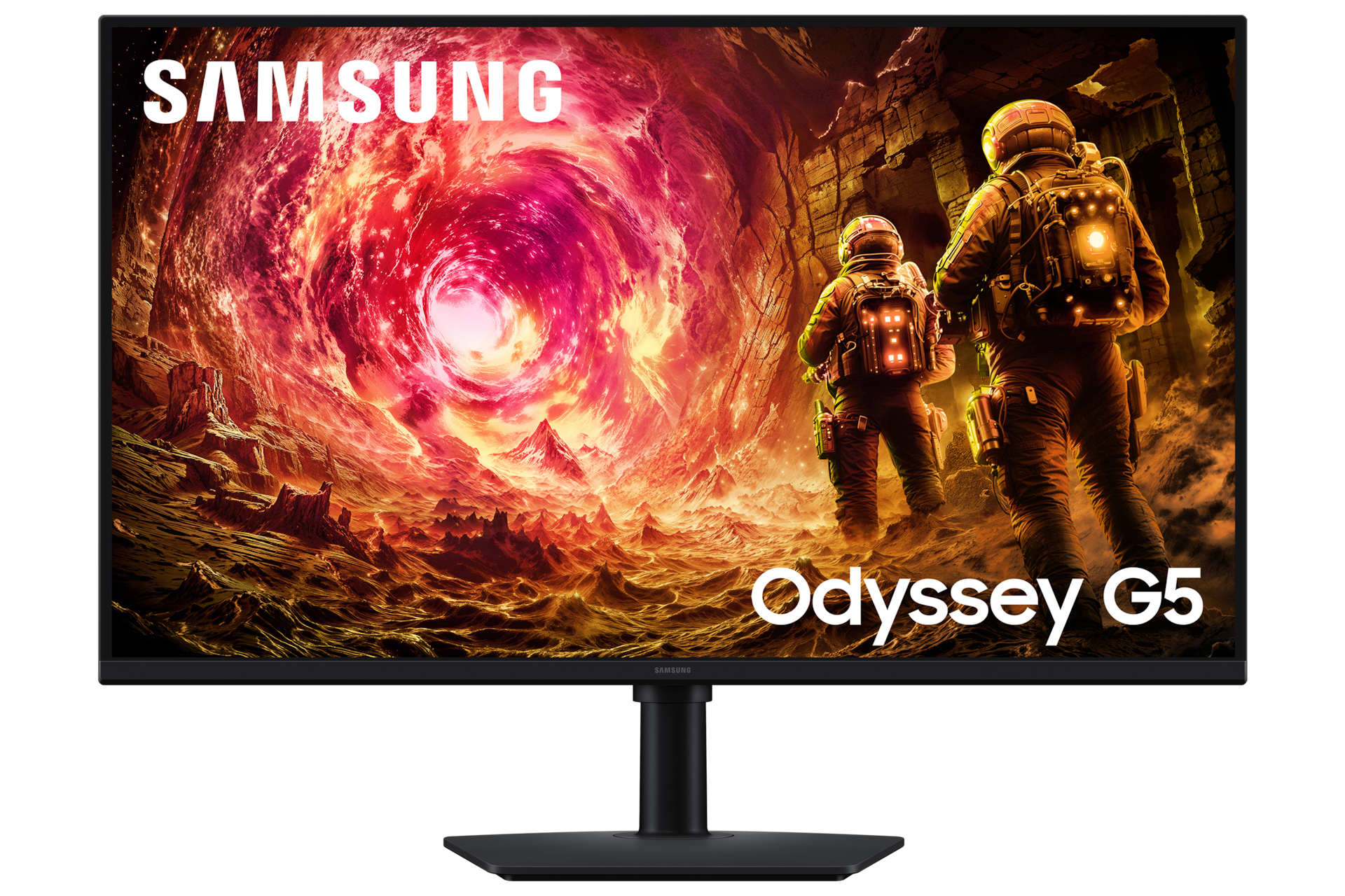شاشة ألعاب Odyssey G5 مقاس 32 بوصة بدقة QHD طراز G50F بمعدل تحديث 180 هرتز - الواجهة الأمامية (2) - أسود 