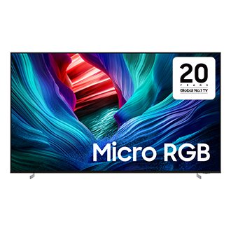 115" Micro RGB R95H 4K Samsung Vision AI Smart TV (2025) Front Silver 