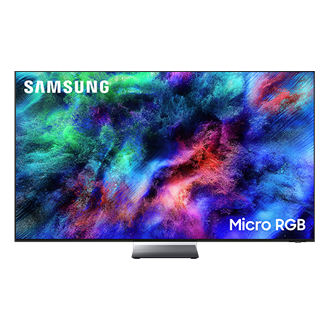تلفزيون ذكي بتقنية مايكرو آر جي بي طراز R95H معزز بتقنية Samsung Vision AI مقاس {size} بوصة بدقة 4K (إصدار 2026) بلون أسود من الأمام2 