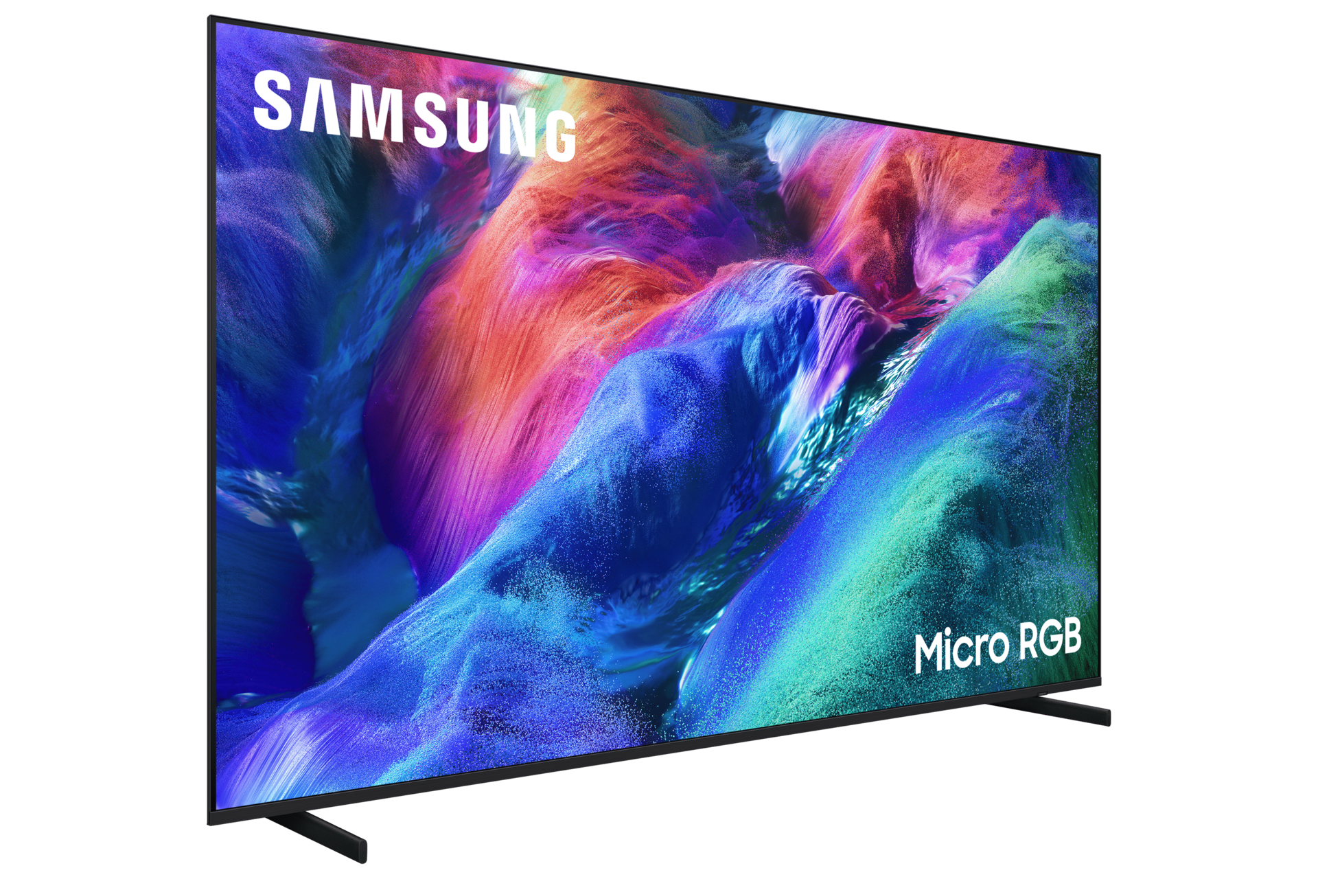 تلفزيون ذكي بتقنية مايكرو آر جي بي طراز R85H مقاس {size} بوصة بدقة 4K معزز بتقنية Samsung Vision AI (إصدار 2026) بلون أسود تيتانيوم من منظور أيسر2 