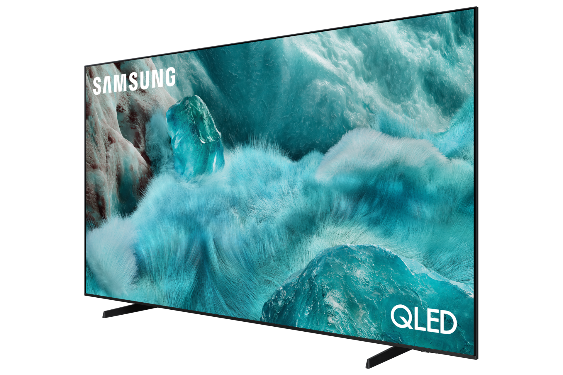 {inch}" QLED Q7F 4K Samsung Vision AI Smart TV (2025) R-Perspective Black 